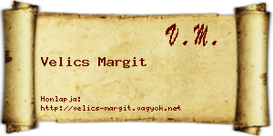 Velics Margit névjegykártya